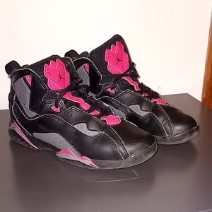 Jordan True Flights Girl's Black, Gray and Pink Sneakers Size 2.5
